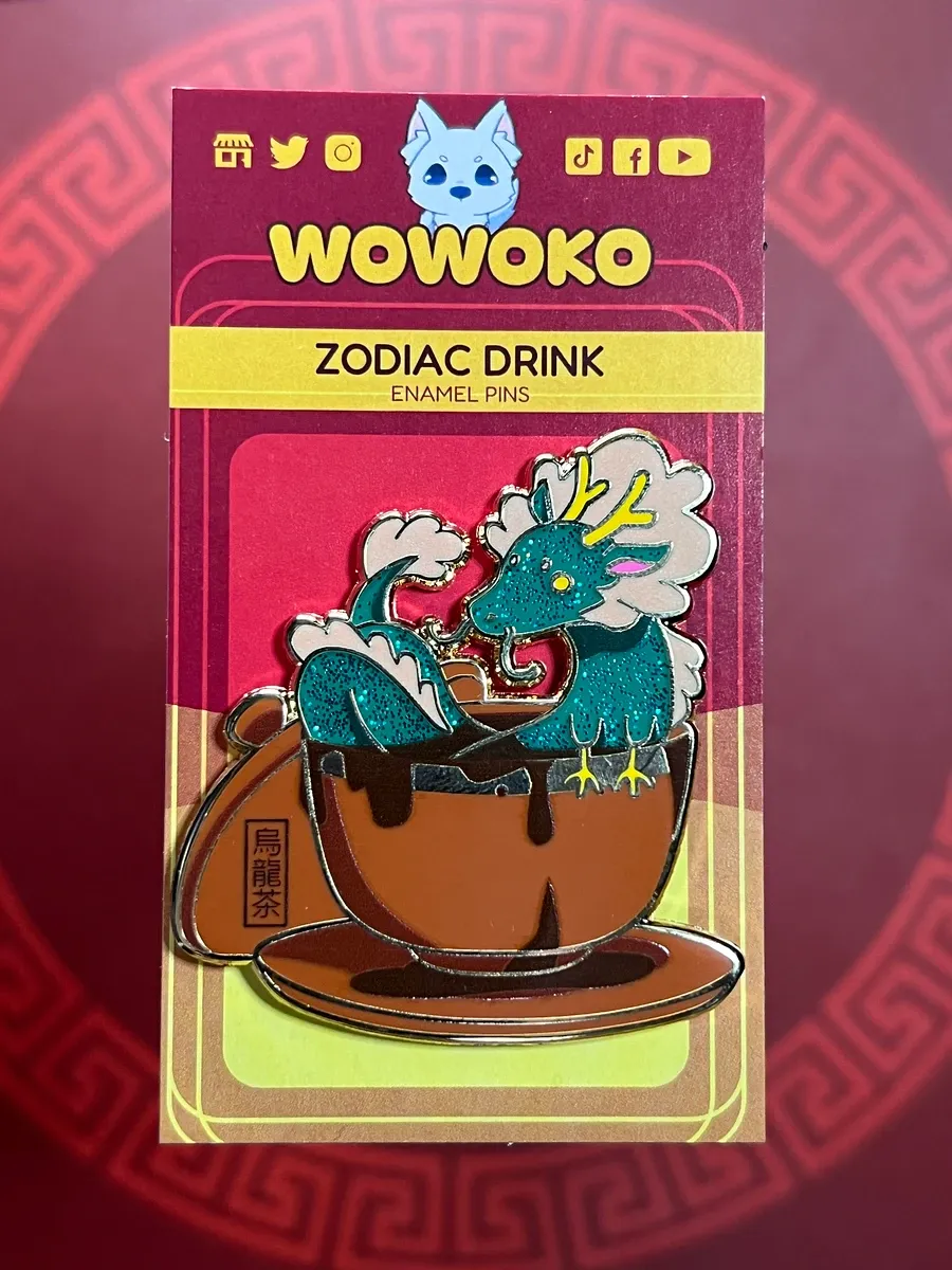 12 Zodiac Black And White Enamel Mouse Brooch - 2.7x2.2cm Animal Pin