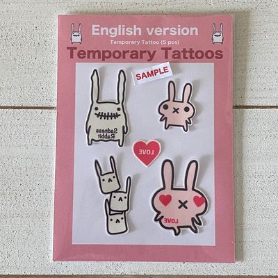 Sadness Rabbit Temporary Tattoos