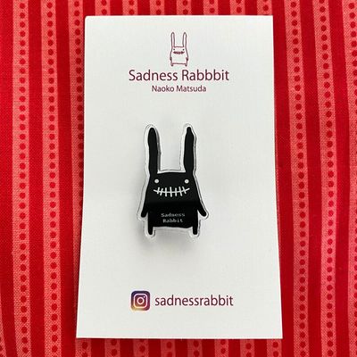 Pin, Sadness Rabbit - Black