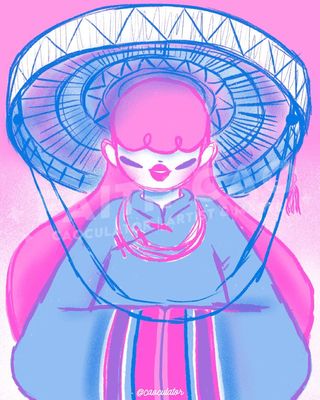 Ao T?c/Nón ba t?m Risograph Print