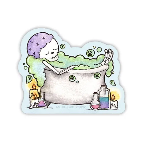 Skeleton in Bathtub Sticker Skeleton in Bathtub Sticker