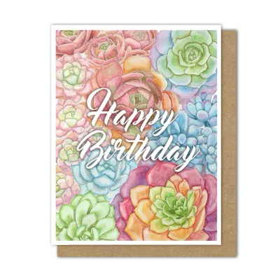 Succulent Birthday Card (Motif)