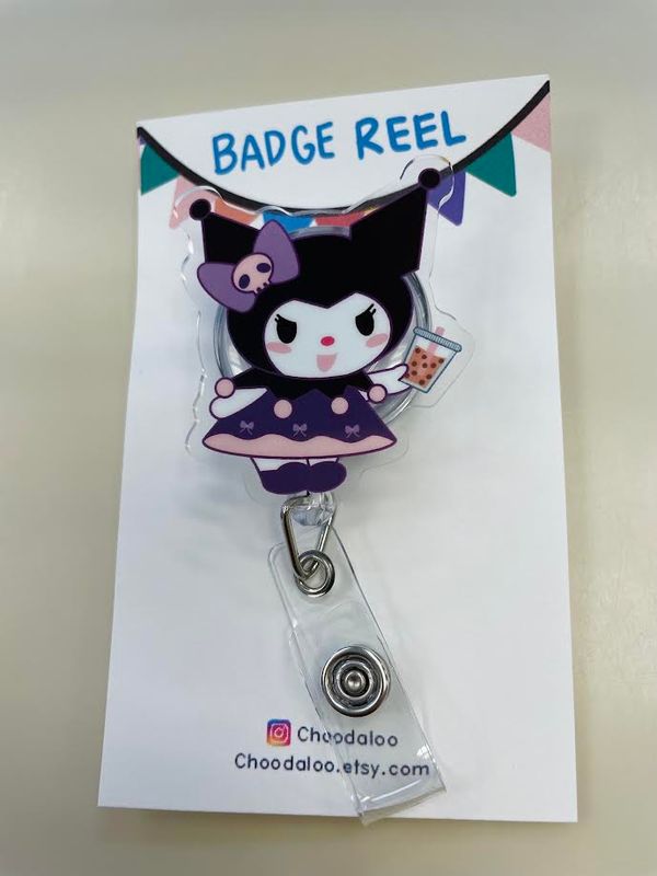 Kuromi Retractable Badge Reel