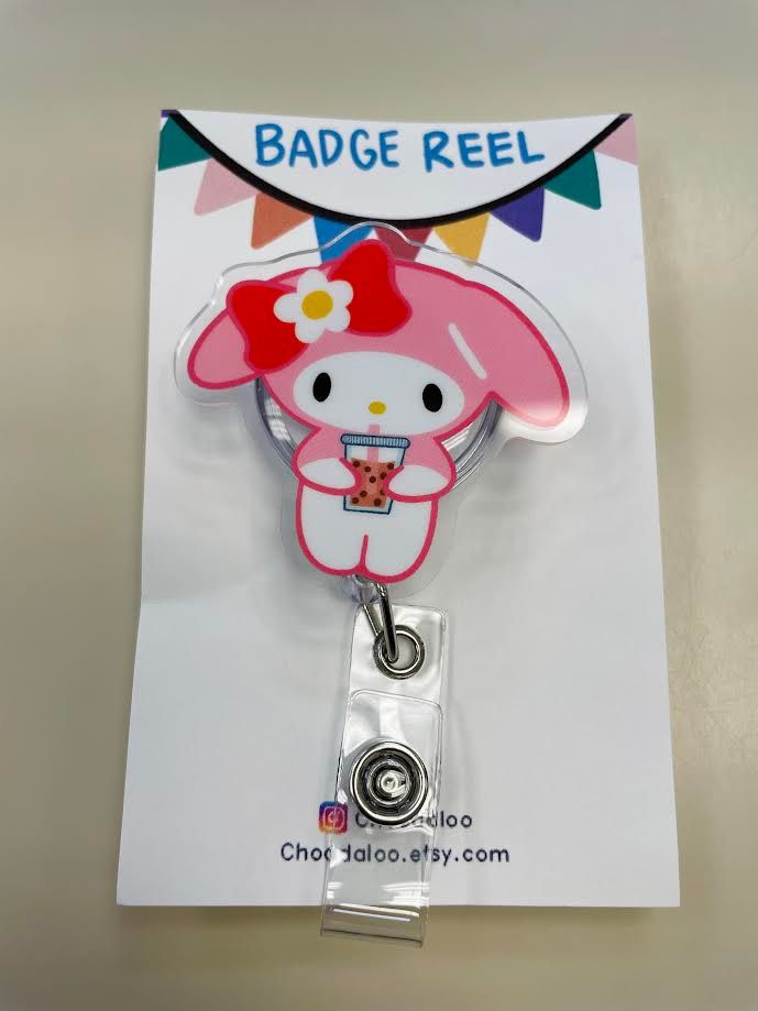 My Melody Retractable Badge Reel