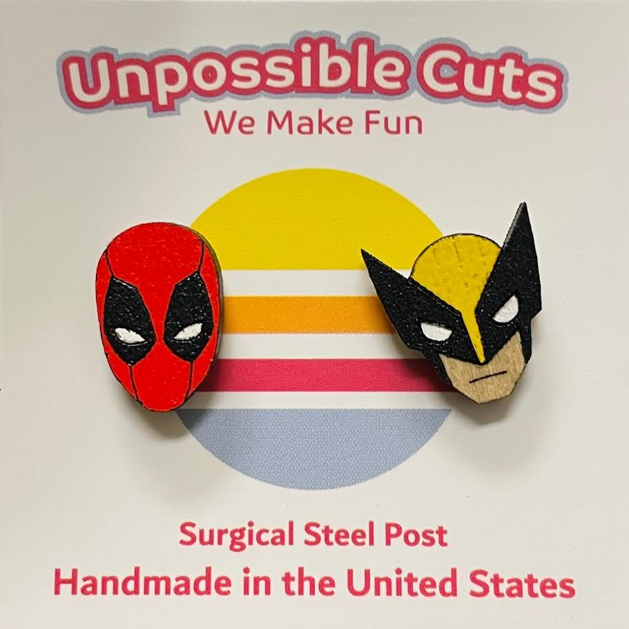 Deadpool Wolverine Earrings