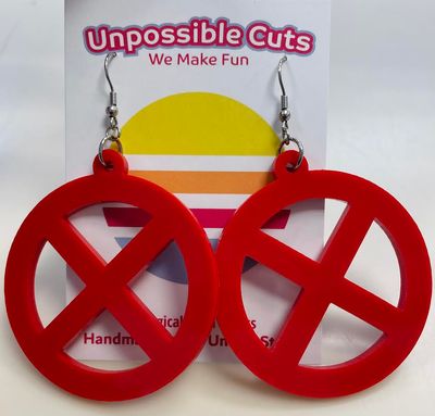 Dangle X Men Red Earrings
