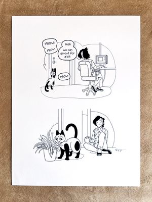 Frankie Comics Original Art: &quot;Asks&quot; (going outside)