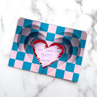 Checkered Heart Scratch-off Notecard