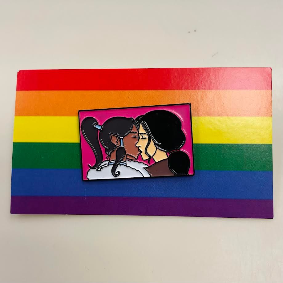 Korra x Asami Pride Kiss Pin (by Kayden Phoenix) Korra x Asami Pride Kiss Pin (by Kayden Phoenix)