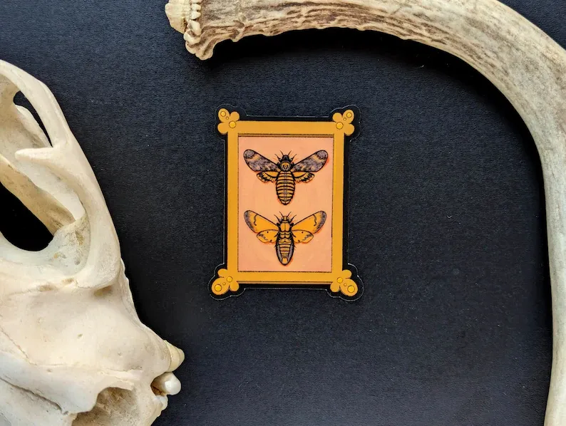 Skull Moth Frame Sticker