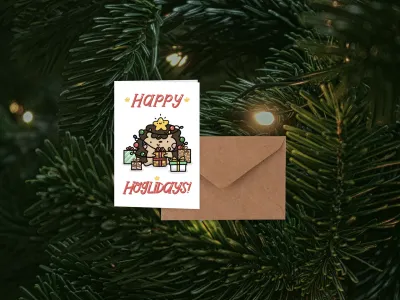 Happy Hoglidays Mini Greeting Card