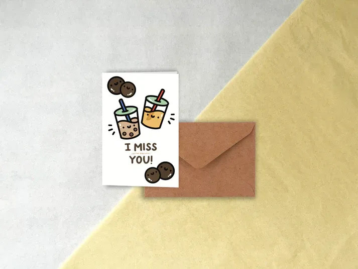 I Miss You Mini Greeting Card I Miss You Mini Greeting Card