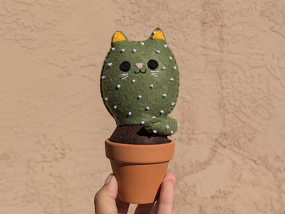 Cat Cactus Decor