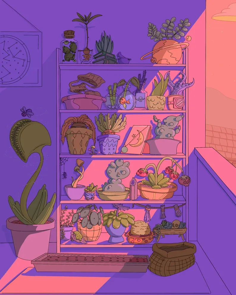 5x7 LoFi Witch Patio Art Print