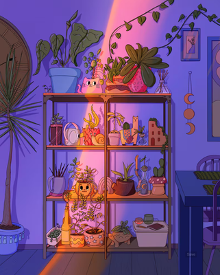 5x7 Indoor Garden Magic Hour Art Print