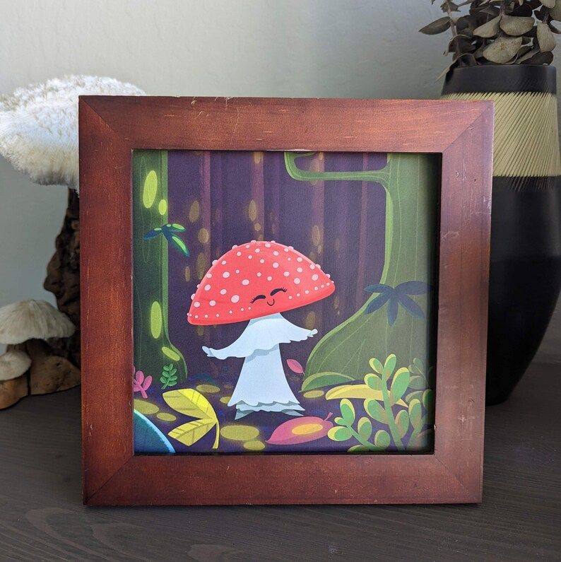 8x8 Dancing Mushroom Art Print
