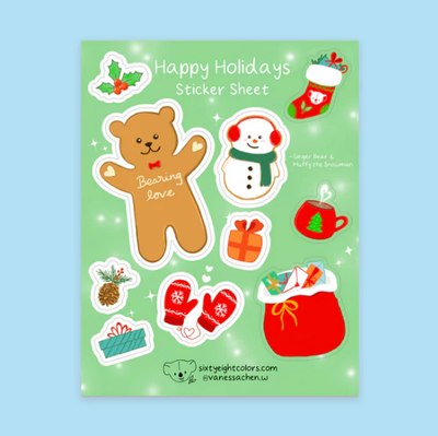 Happy Holidays Sticker Sheet