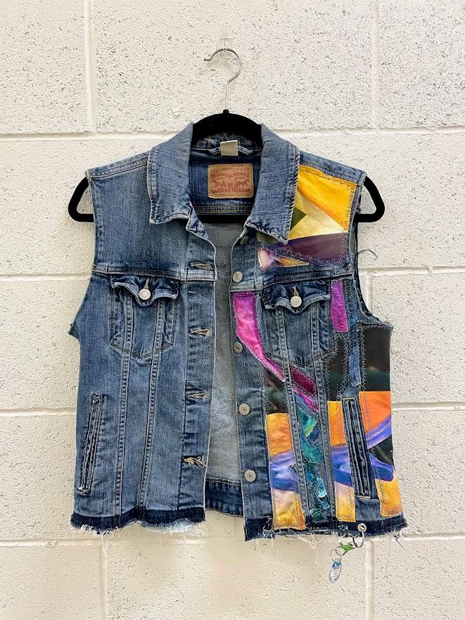 SALE - Vest, Blue Raindrops - Large