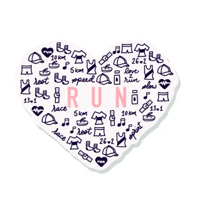 Sticker All the things Running heart