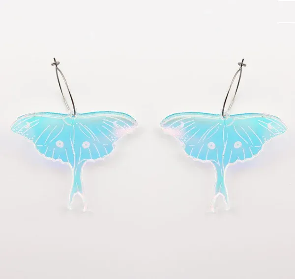 Moth Holographic Hoop Earrings