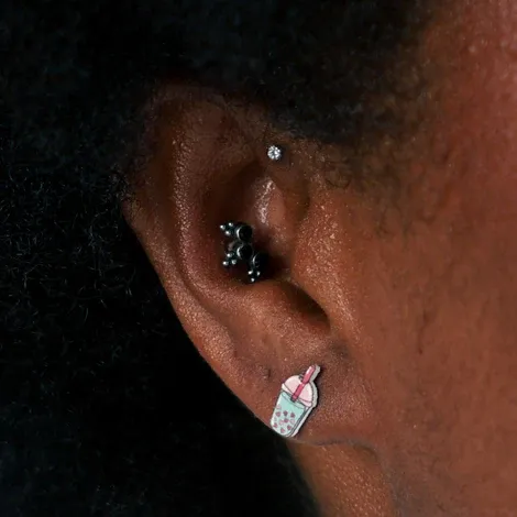 Purple Boba Earring Post