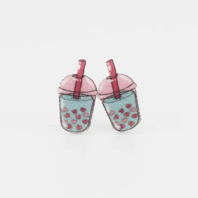 Purple Boba Earring Post