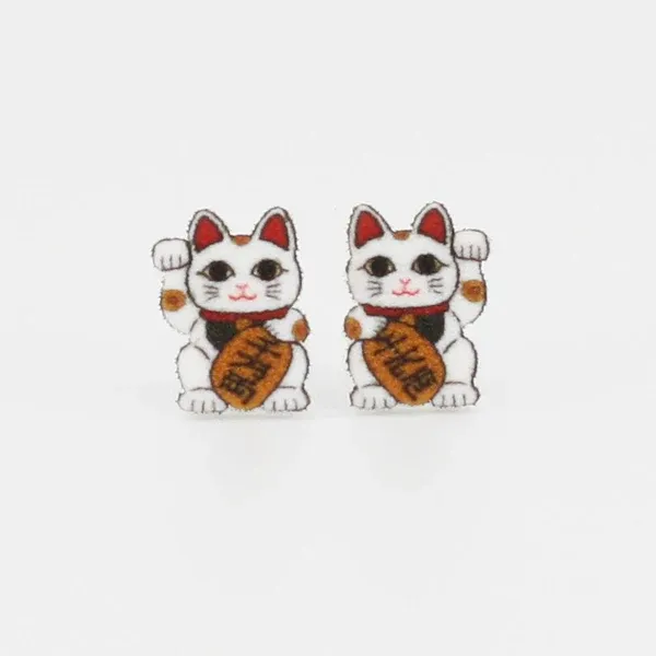 Lucky Cat Earring Post