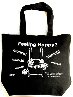 Feeling Happy Tote Bag, Black