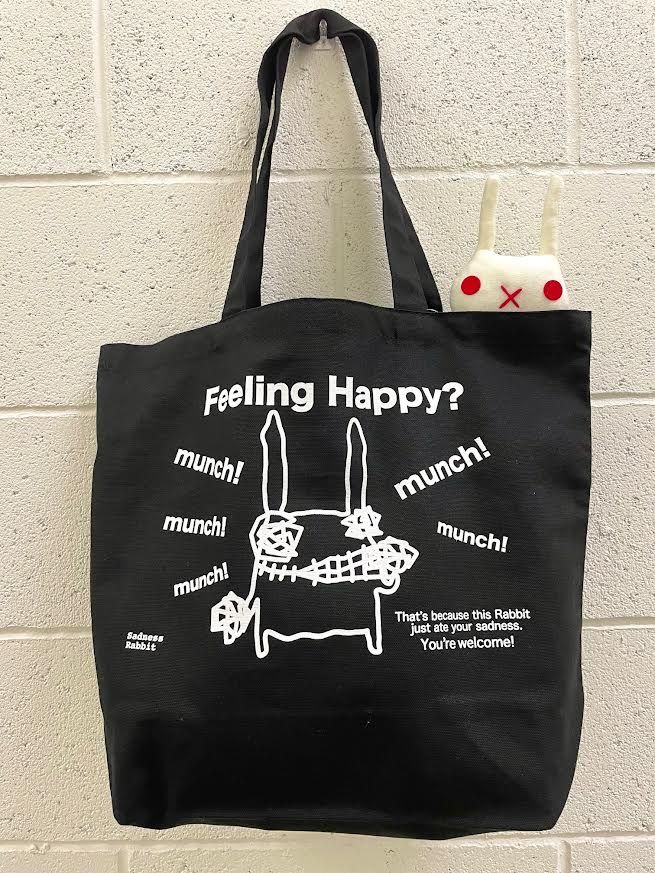 Feeling Happy Tote Bag, Black