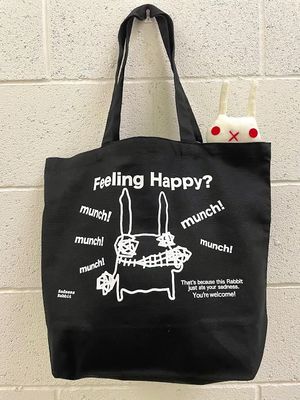 Feeling Happy Tote Bag, Black