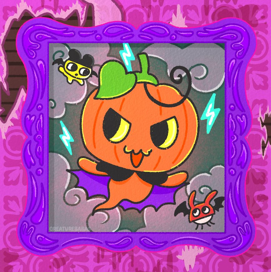 Art Print, Pumpkin Tama 6x6 Art Print, Pumpkin Tama 6x6