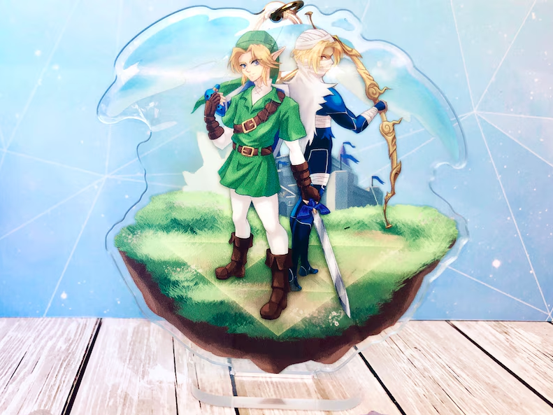 Legend of Zelda Link &amp; Sheik 3D Keychain Standee