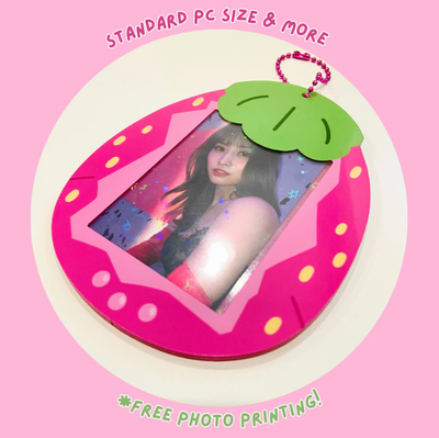 Strawberry Tama Photo Keychain