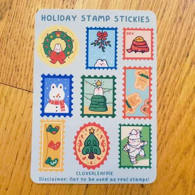 Sticker Sheet, Holiday Stamps