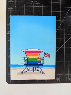Pride Lifeguard Tower Art Print 8x10