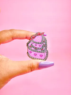 CAN I GO HOME NOW CAKE ENAMEL PIN