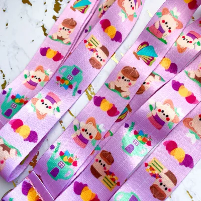 Spring Bear Lilac Lanyard