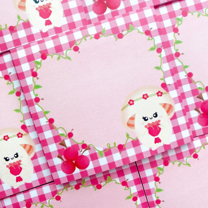 Pink Spring Mushroom Sticky Notes