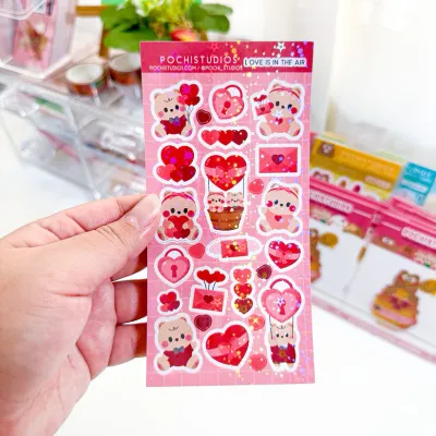 Love Is In The Air Bears Holo Sticker Sheet