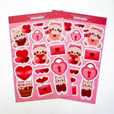 Love Is In The Air Bears Matte Sticker Sheet