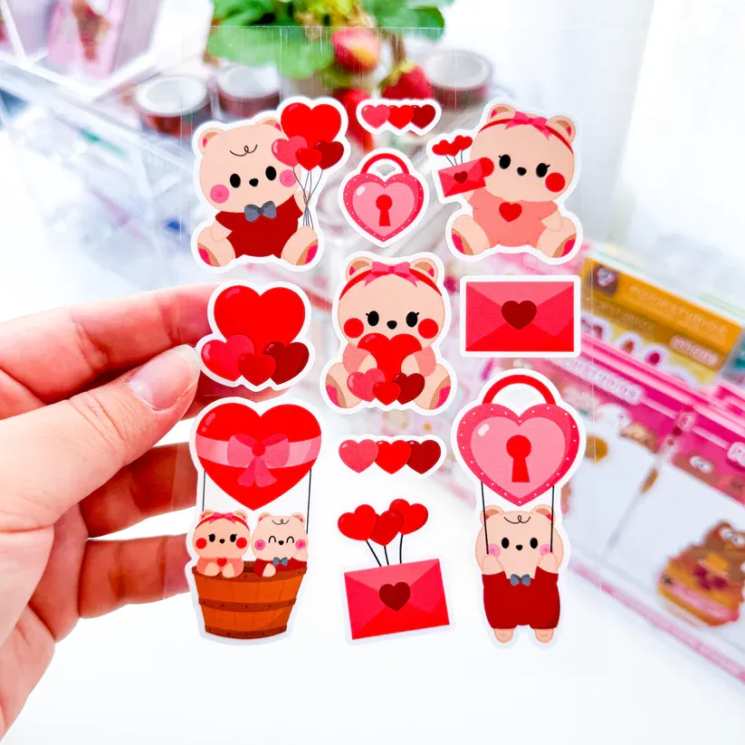 Love Is In The Air Bears Matte Sticker Sheet