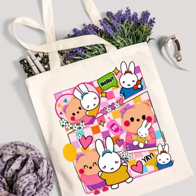 Bear Berries &amp; Bunny Tote Bag