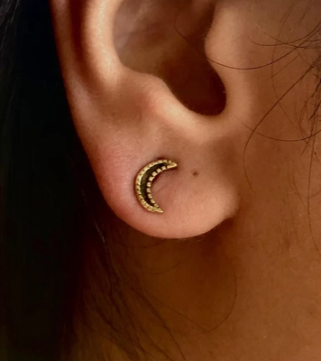 S481 - Gold Plated Moon Stud