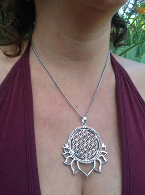 N207 - Silver Lotus Flower of Life