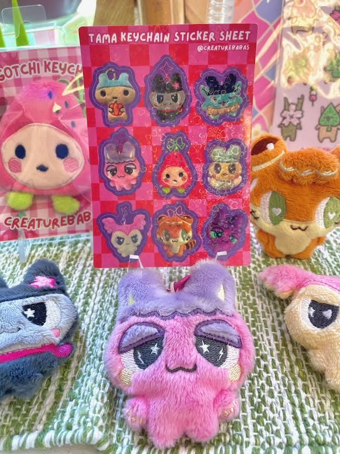 Sticker Sheet, Tama Keychains Sticker Sheet, Tama Keychains