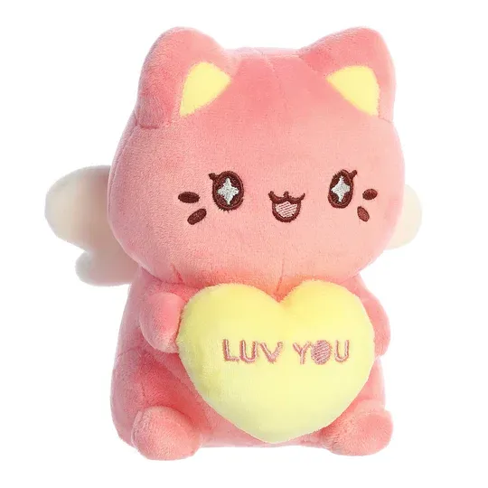 Dark Pink Candy Heart Meowchi 7&quot;
