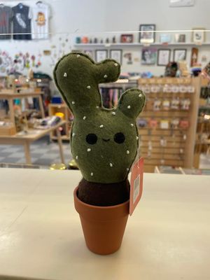 Adorable Felt Cactus with Cute Face