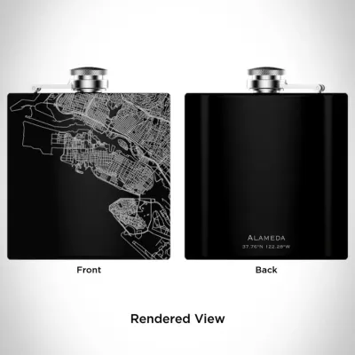 Alameda CA Map Hip Flask (by Jace.design)