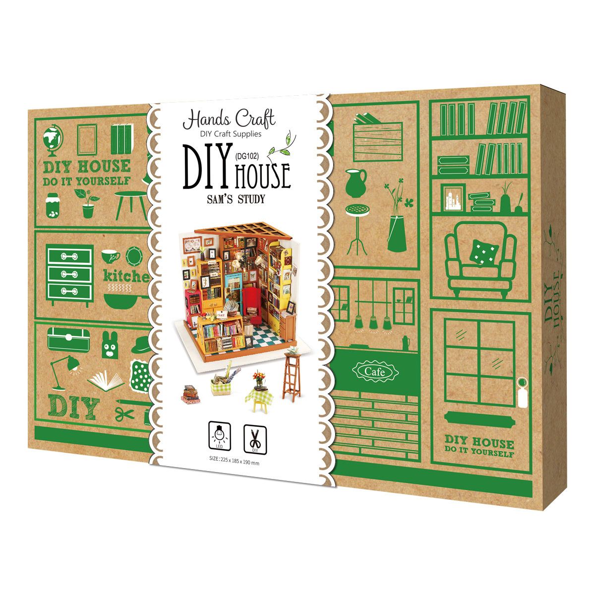 DIY Miniature House Kit (by Hands Craft) - Sam's Study DIY Miniature House Kit (by Hands Craft) - Sam's Study