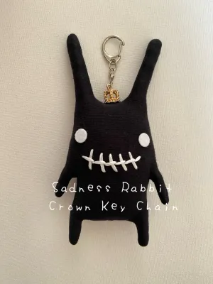 Mini Plush Key Chain Crown Black